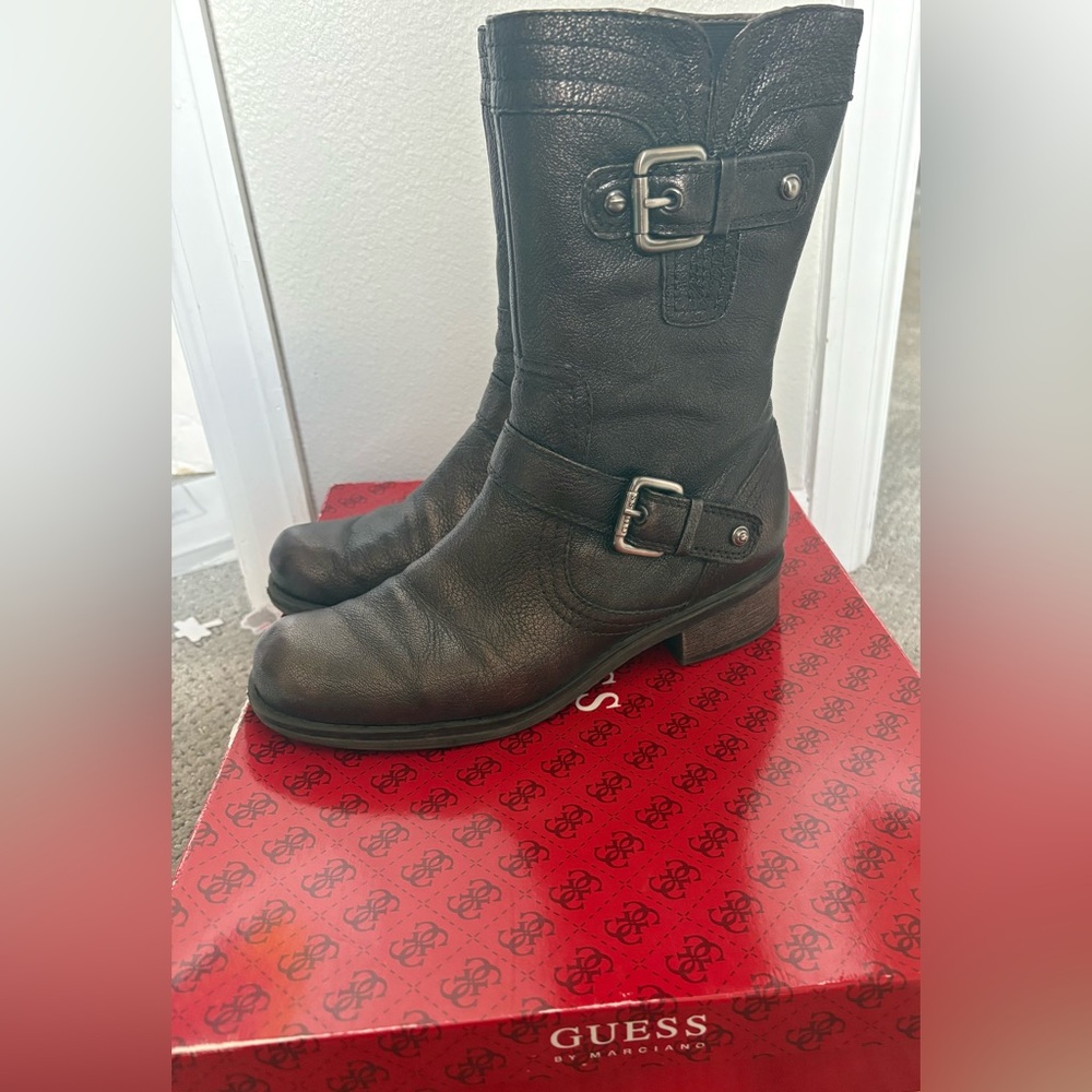 Guess by Marciano Metallic Heeled Boots
